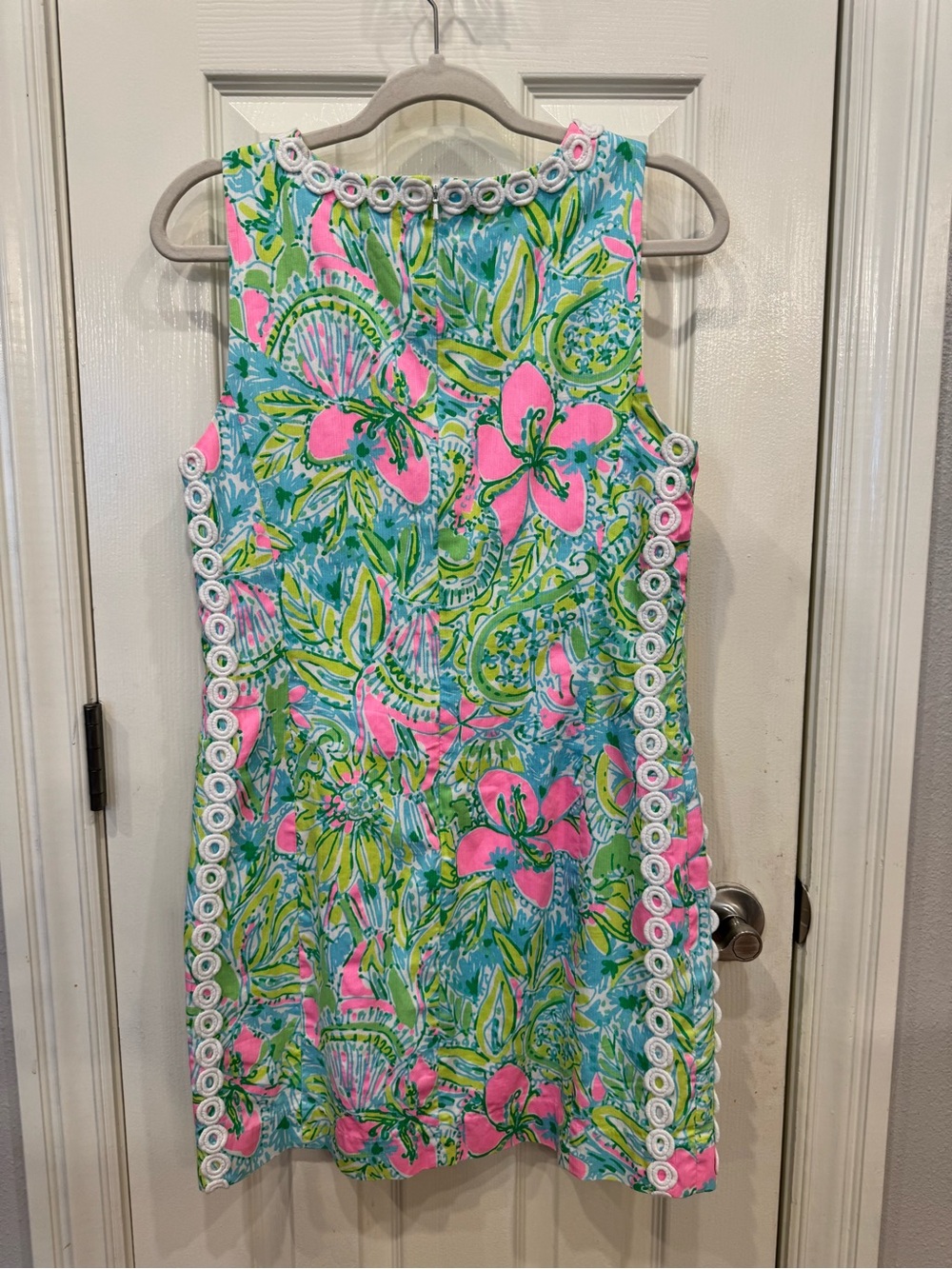 Lilly Pulitzer Mila Coconut Jungle Floral Lace Trim Shift Dress Sz 10 - Picture 16 of 16